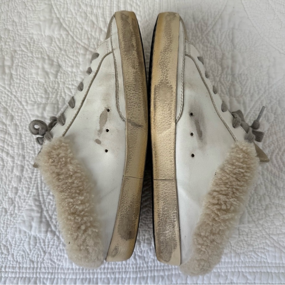 Golden Goose Super-Star Sabot Shearling Sneakers White Pink Star Women’s 7 - Picture 5 of 8